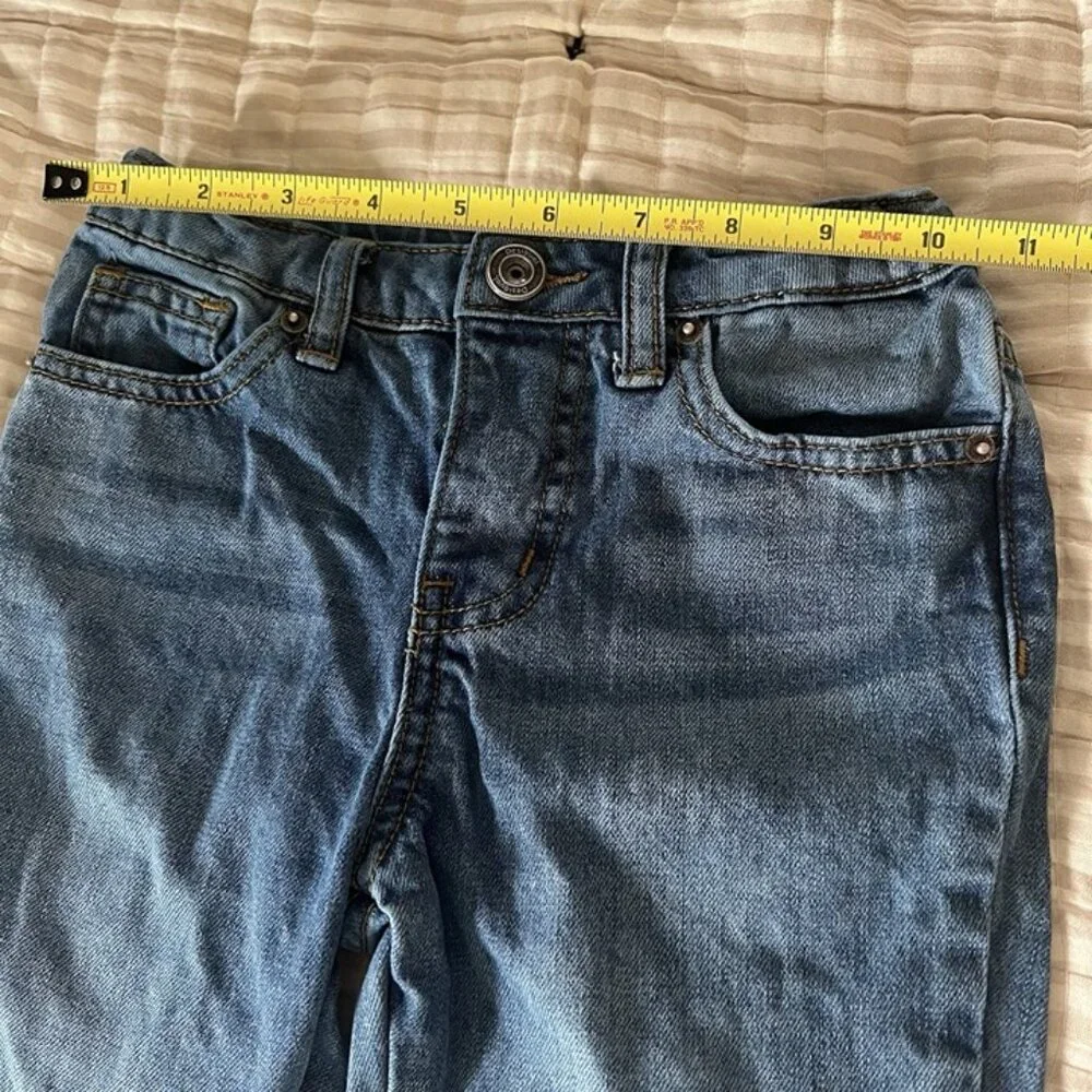 Boys Desigual Jeans sz 5/6‎ EU 110/116 Adjustable Waist Tiger Print Straight Leg